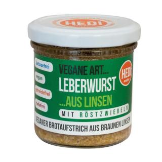 Leberwurst vegan, mit Röstzwiebeln,