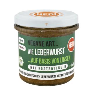 Leberwurst vegan, mit Röstzwiebeln,
